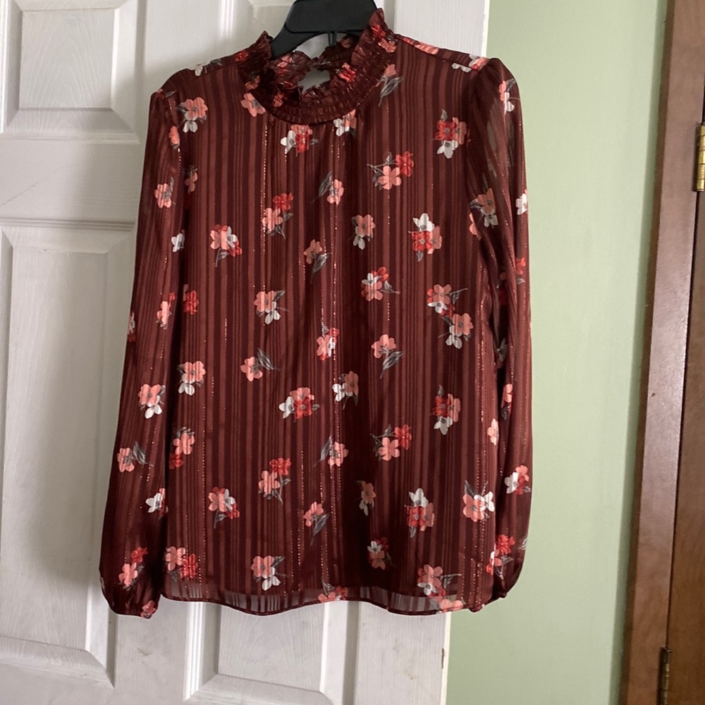 Flower long sleeve blouse